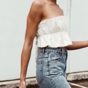 Princess Polly Maxine Linen Crop Top